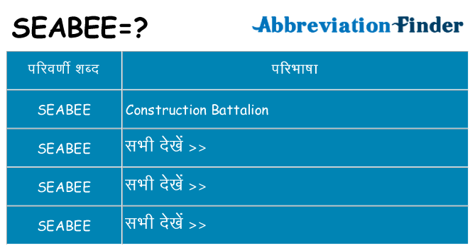 seabee का क्या अर्थ है