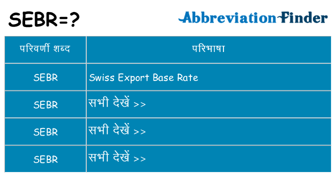 sebr का क्या अर्थ है