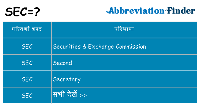 sec का क्या अर्थ है
