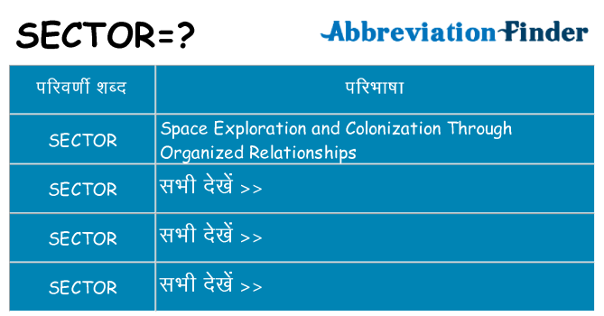 sector का क्या अर्थ है