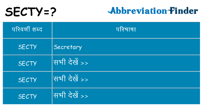secty का क्या अर्थ है