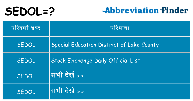 sedol का क्या अर्थ है