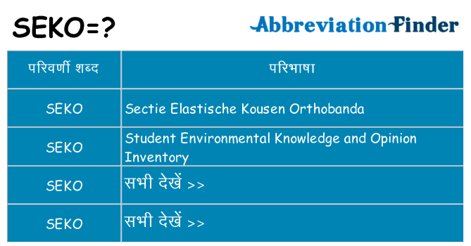 seko का क्या अर्थ है