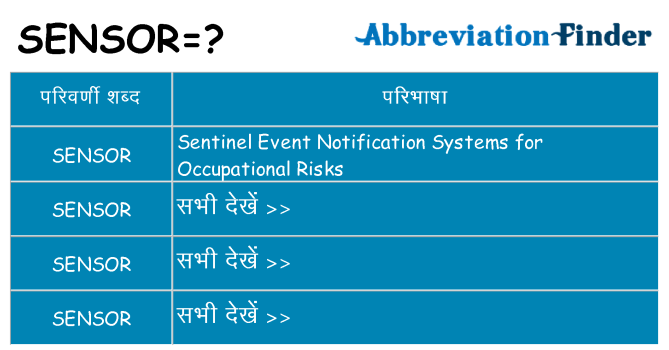 sensor का क्या अर्थ है