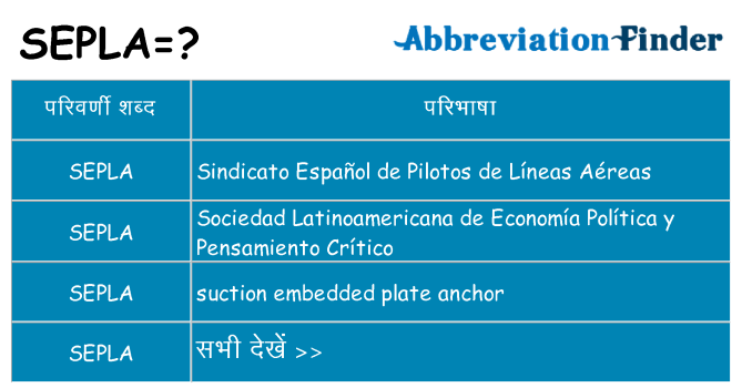 sepla का क्या अर्थ है