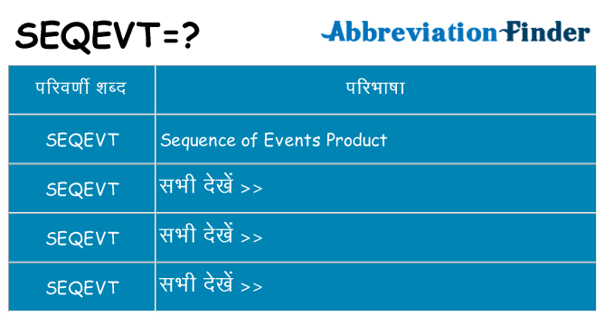 seqevt का क्या अर्थ है