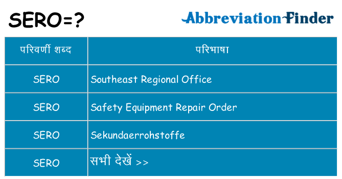 sero का क्या अर्थ है