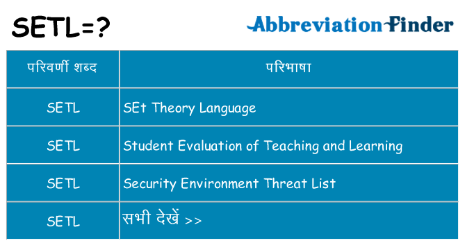setl का क्या अर्थ है