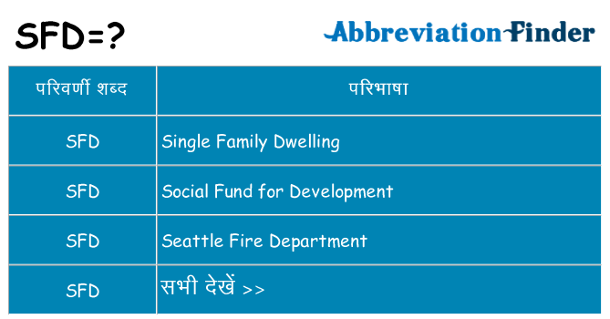sfd का क्या अर्थ है