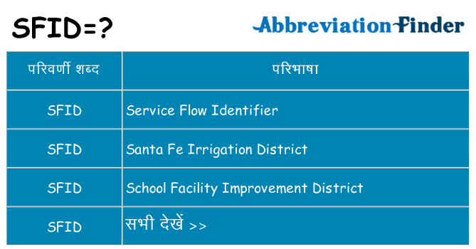 sfid का क्या अर्थ है