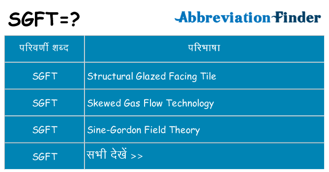 sgft का क्या अर्थ है