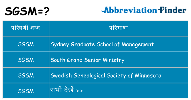 sgsm का क्या अर्थ है