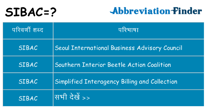 sibac का क्या अर्थ है