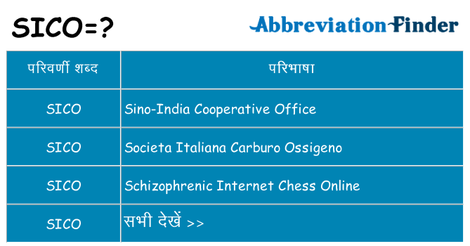 sico का क्या अर्थ है