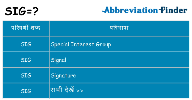 sig का क्या अर्थ है