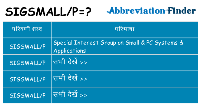 sigsmallp का क्या अर्थ है