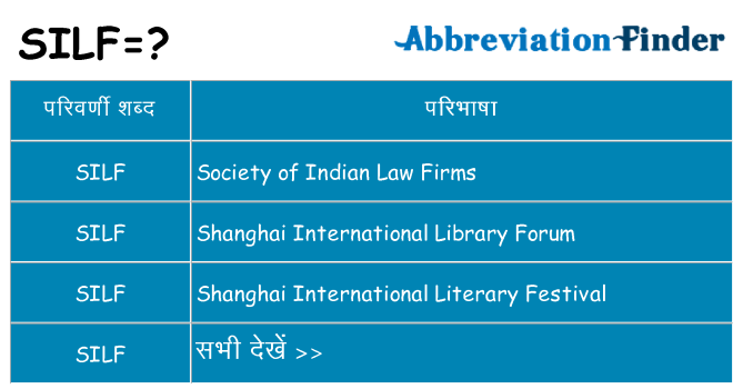 silf का क्या अर्थ है