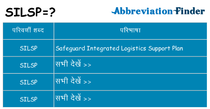silsp का क्या अर्थ है