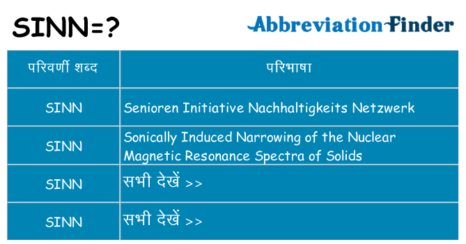 sinn का क्या अर्थ है