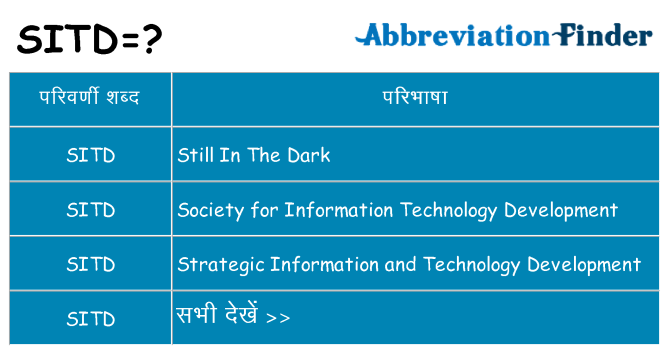 sitd का क्या अर्थ है
