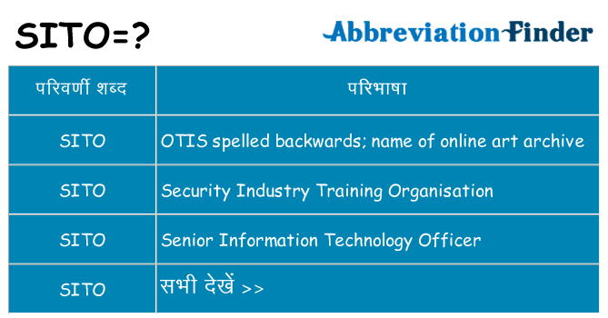 sito का क्या अर्थ है