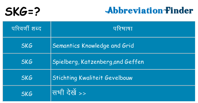 skg का क्या अर्थ है
