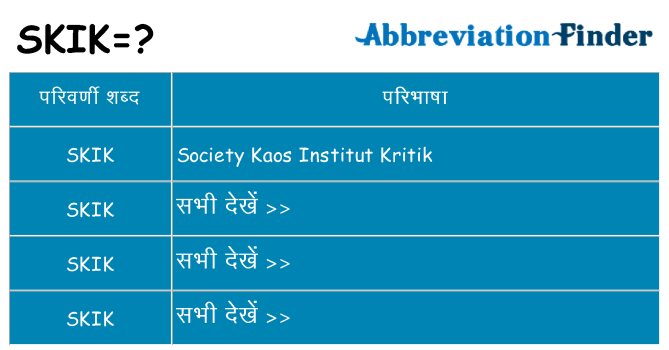 skik का क्या अर्थ है