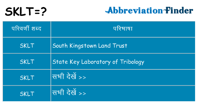 sklt का क्या अर्थ है