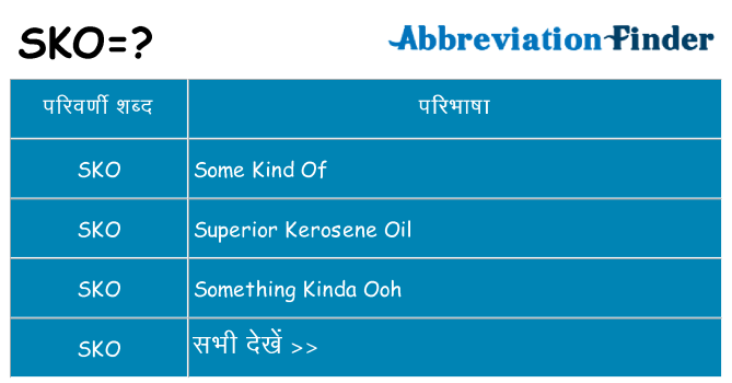 sko का क्या अर्थ है