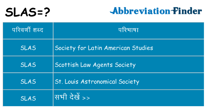 slas का क्या अर्थ है