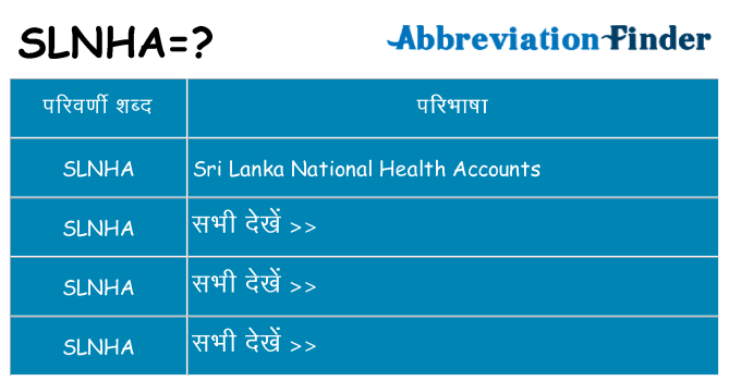 slnha का क्या अर्थ है