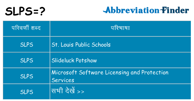 slps का क्या अर्थ है