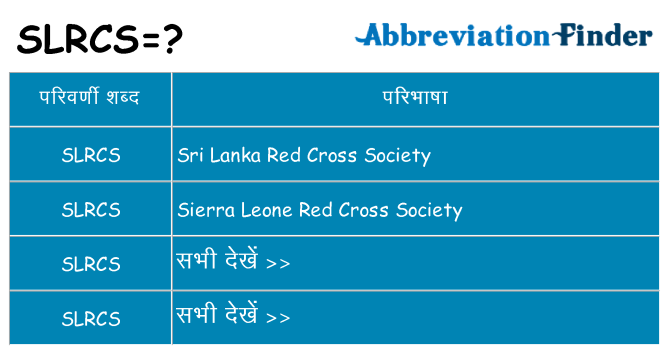 slrcs का क्या अर्थ है