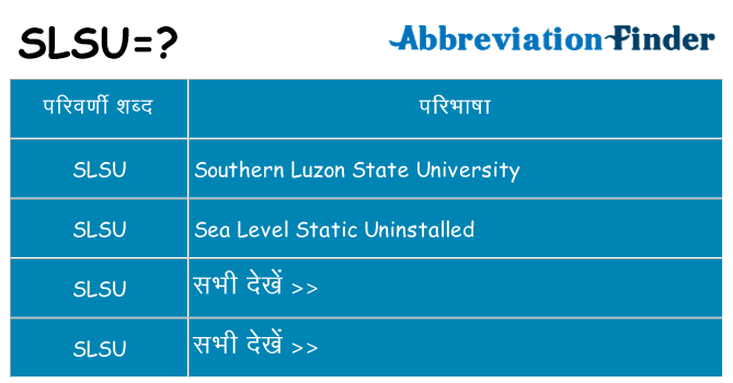slsu का क्या अर्थ है