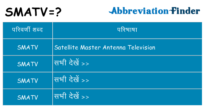 smatv का क्या अर्थ है