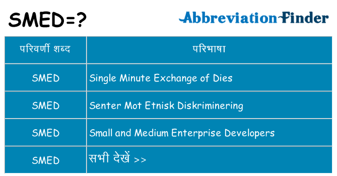 smed का क्या अर्थ है