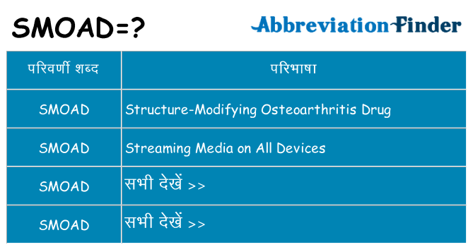 smoad का क्या अर्थ है