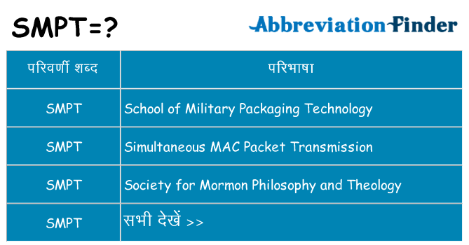 smpt का क्या अर्थ है