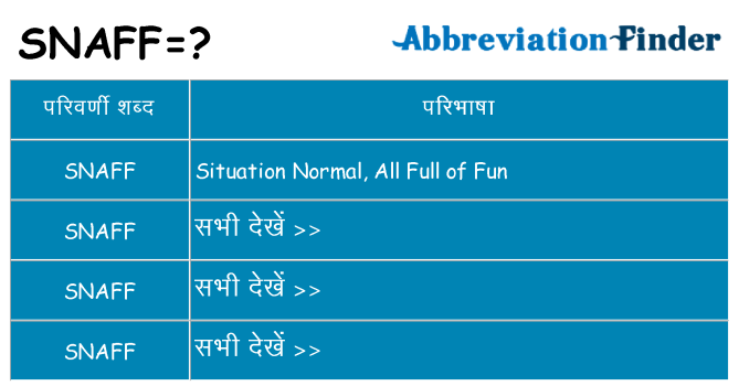 snaff का क्या अर्थ है