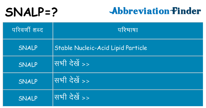 snalp का क्या अर्थ है