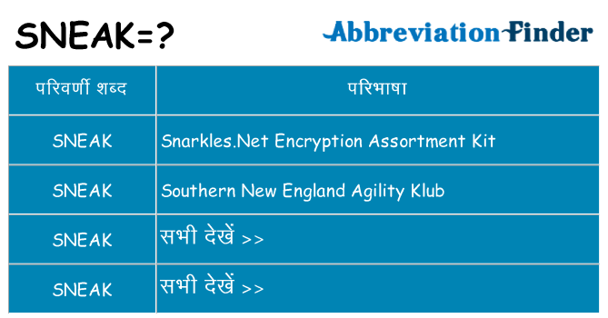 sneak का क्या अर्थ है