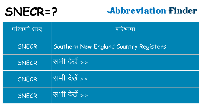 snecr का क्या अर्थ है