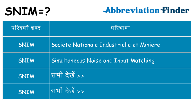 snim का क्या अर्थ है