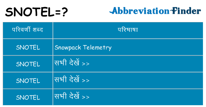 snotel का क्या अर्थ है