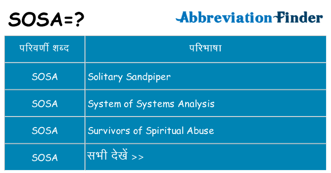 sosa का क्या अर्थ है