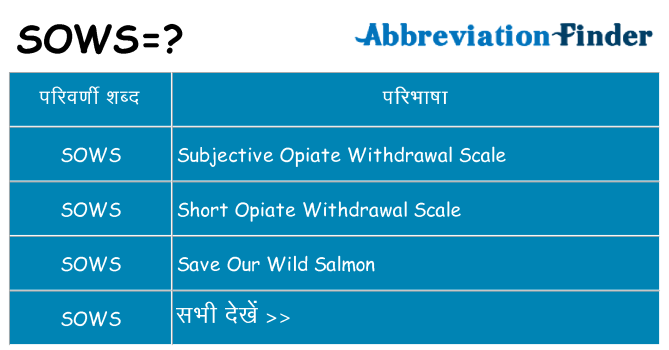 sows का क्या अर्थ है