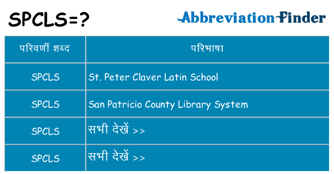 spcls का क्या अर्थ है