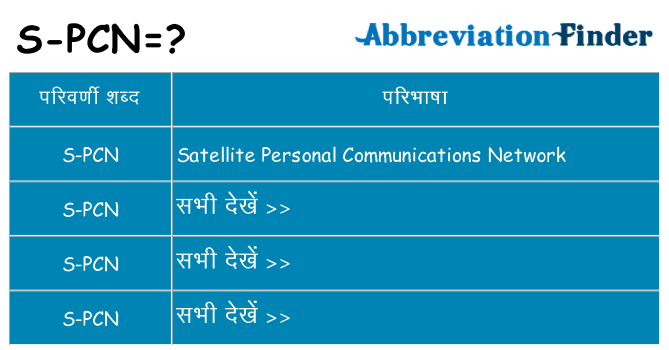s-pcn का क्या अर्थ है