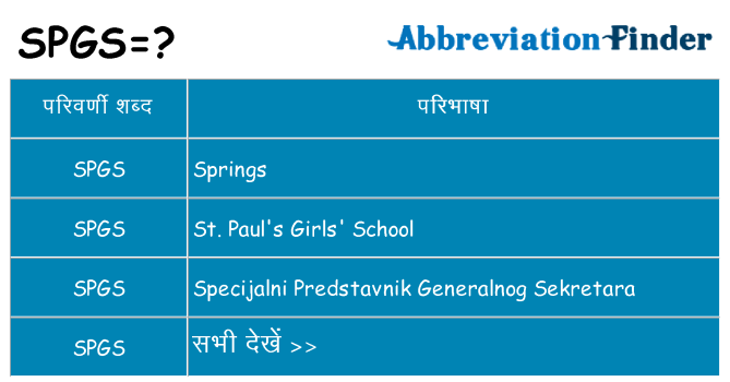 spgs का क्या अर्थ है