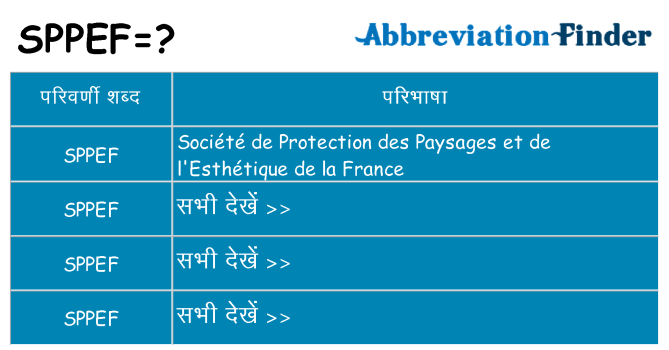sppef का क्या अर्थ है